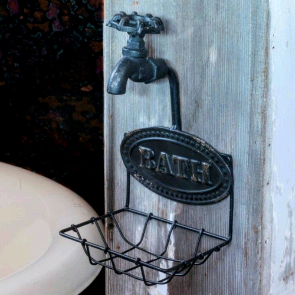(2) Vintage-Style Faucet Soap Holder